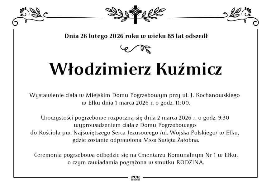 Włodzimierz Kuźmicz - nekrolog